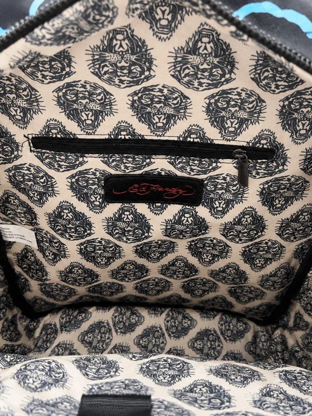 🆕️Ed Hardy True Till Death Backpack NWT Black Multi Tattoo Skull Bag
